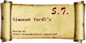 Simonek Teréz névjegykártya